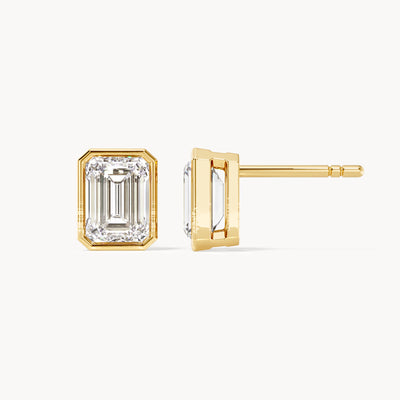 Bezel Ohrstecker Emerald