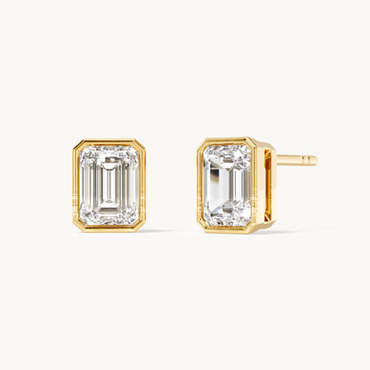 Bezel Ohrstecker Emerald