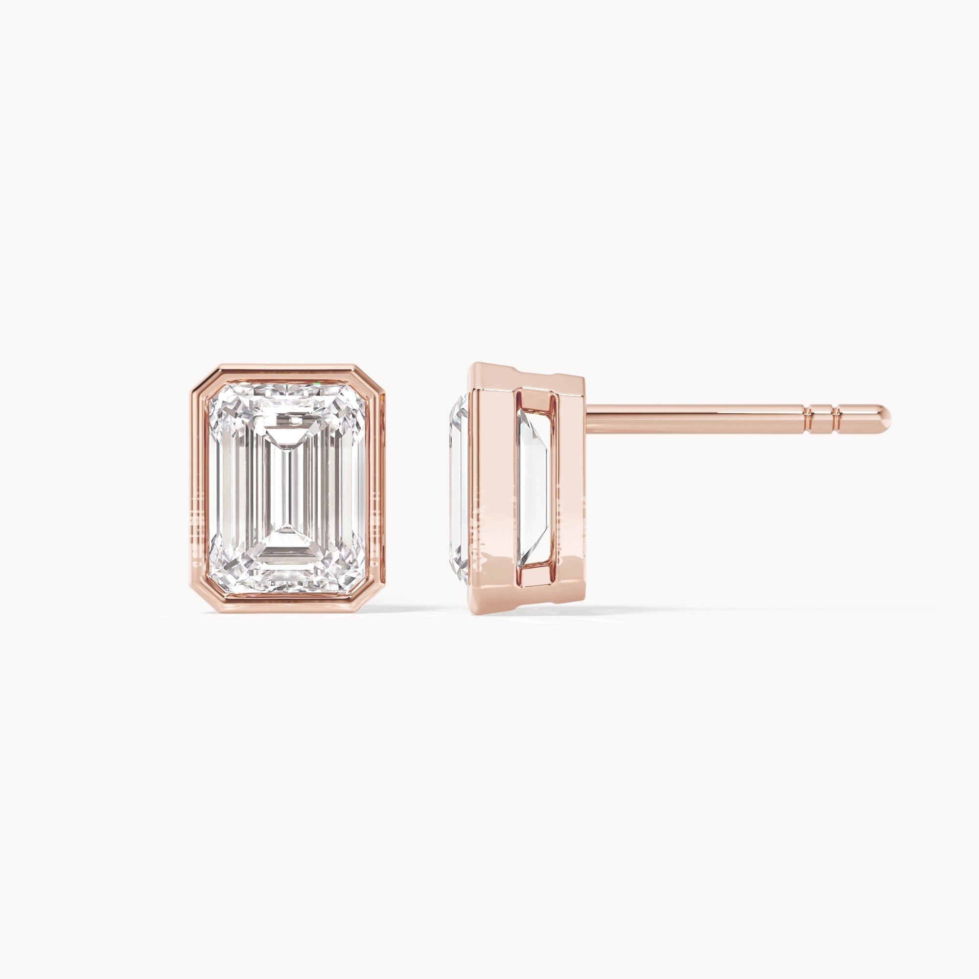Bezel Ohrstecker Emerald