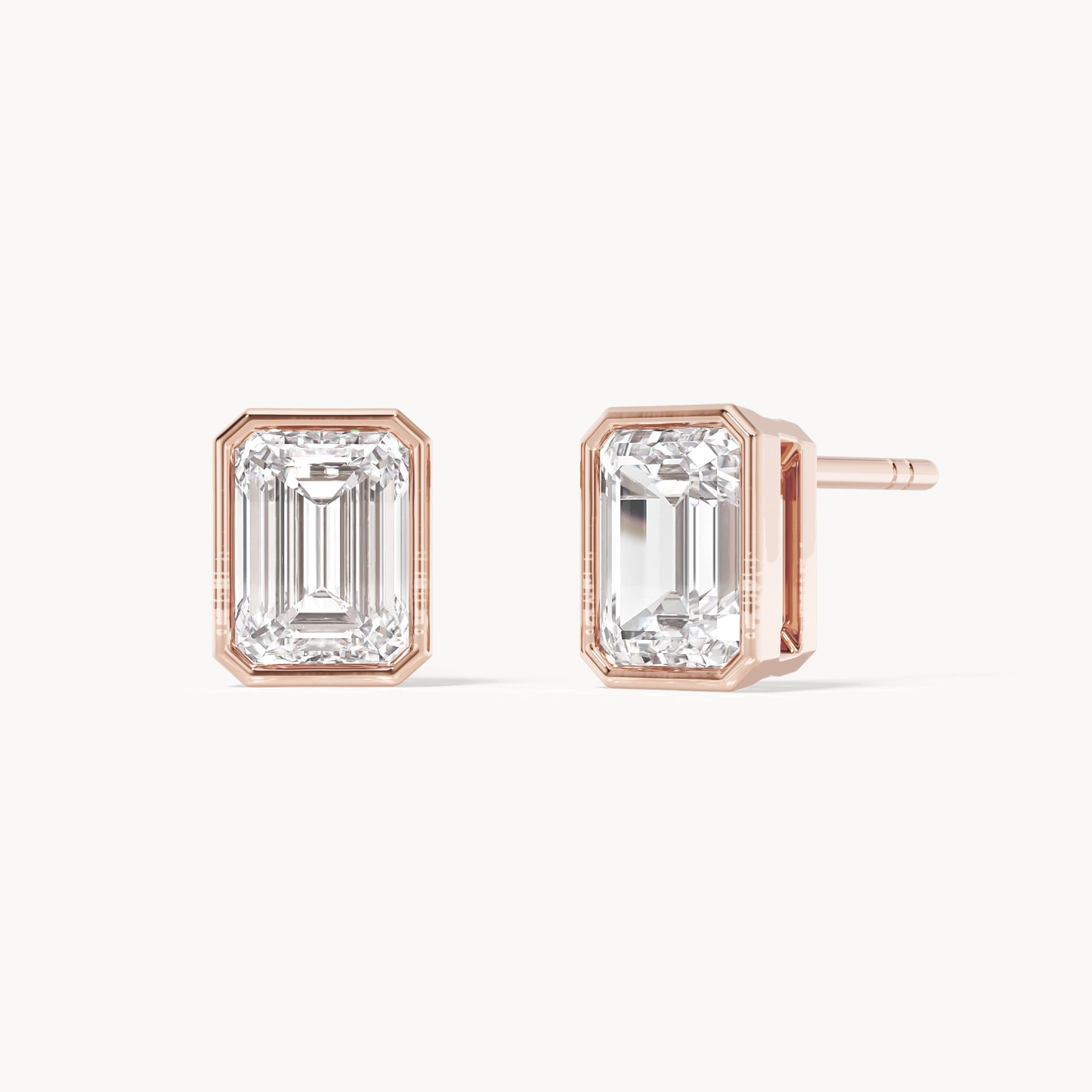 Bezel Ohrstecker Emerald