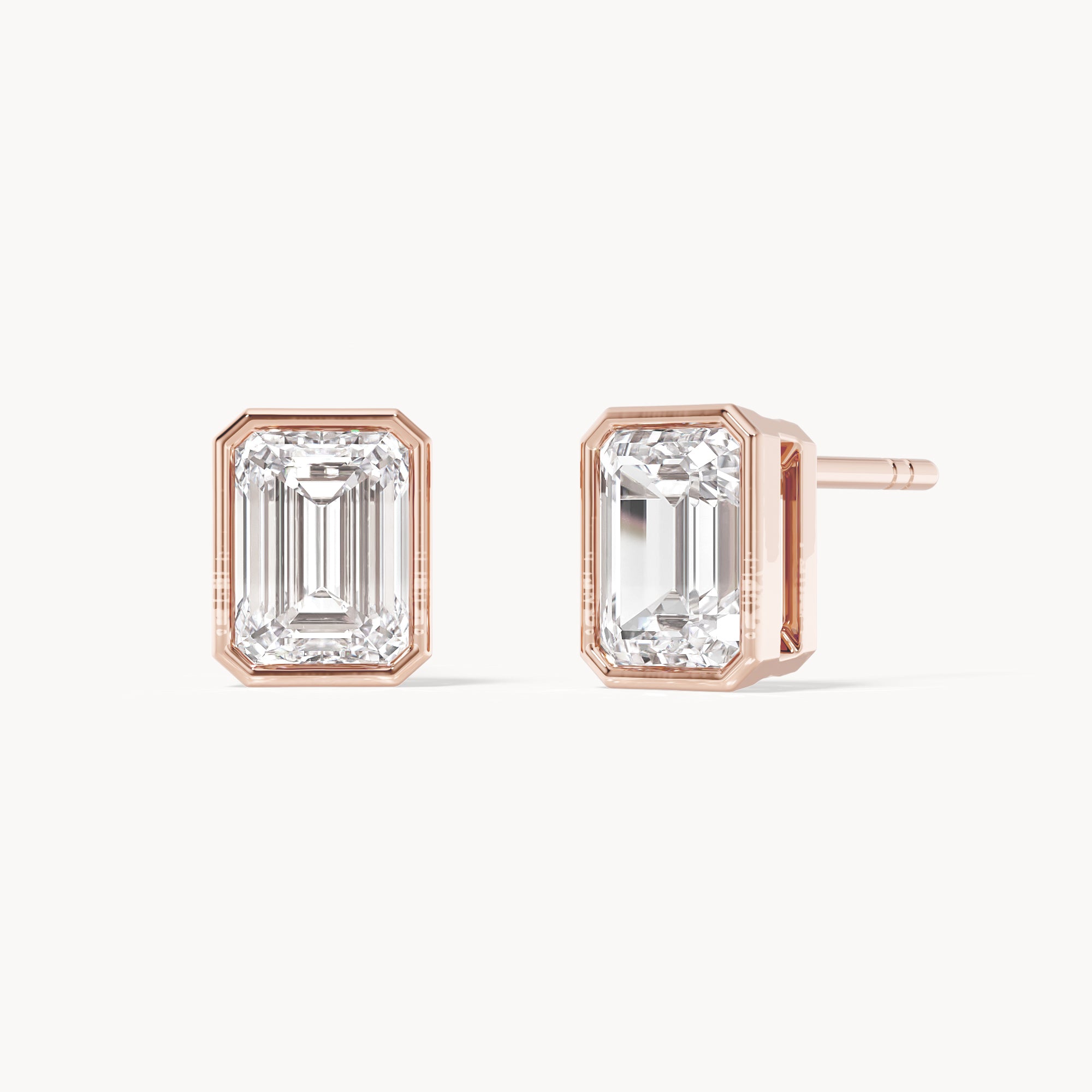 Bezel Ohrstecker Emerald