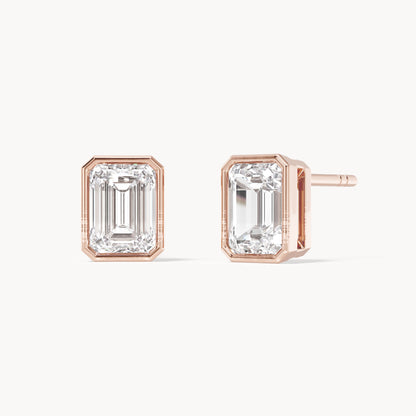 Bezel Ohrstecker Emerald