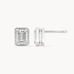 Bezel Ohrstecker Emerald