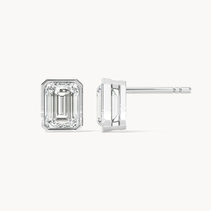 Bezel Ohrstecker Emerald