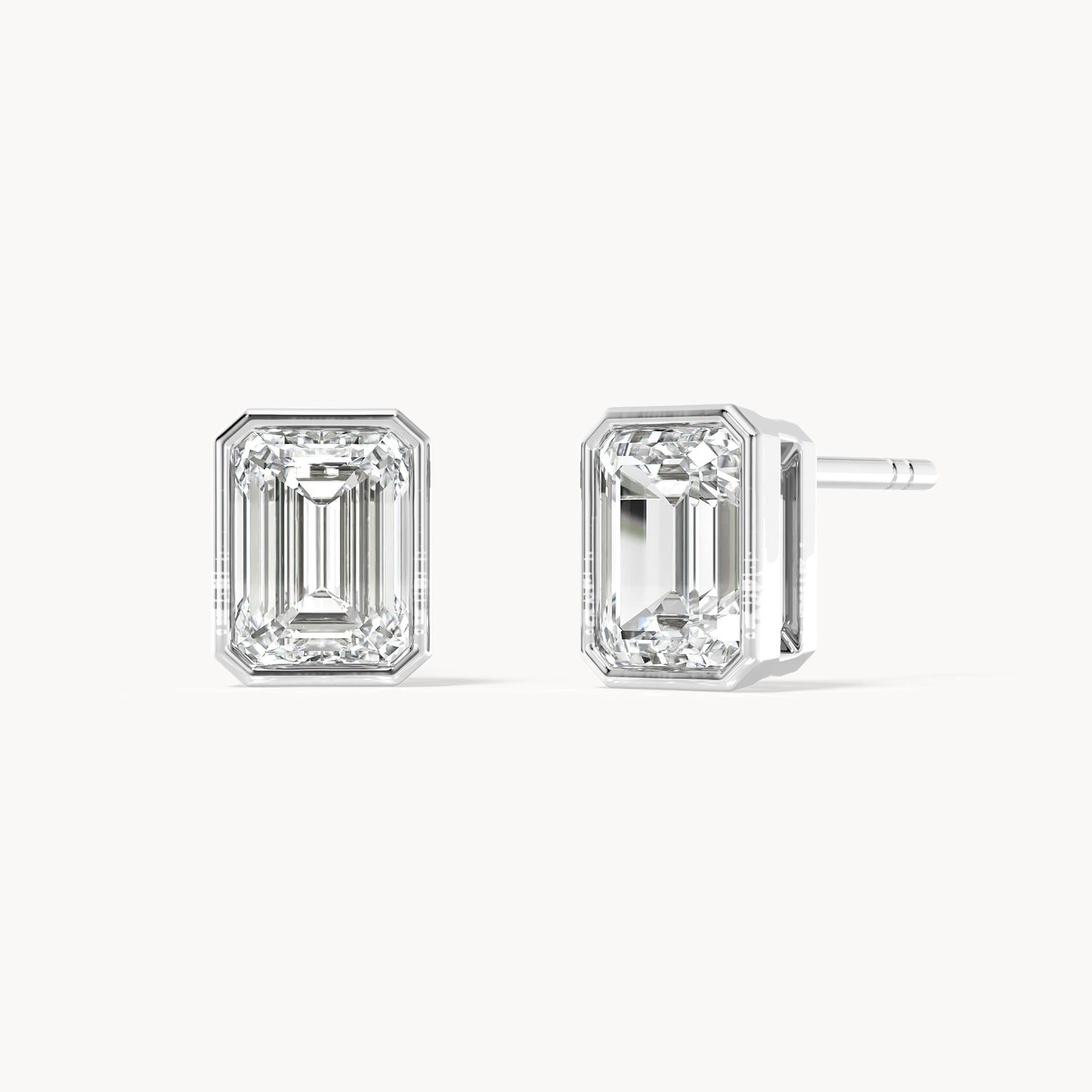 Bezel Ohrstecker Emerald