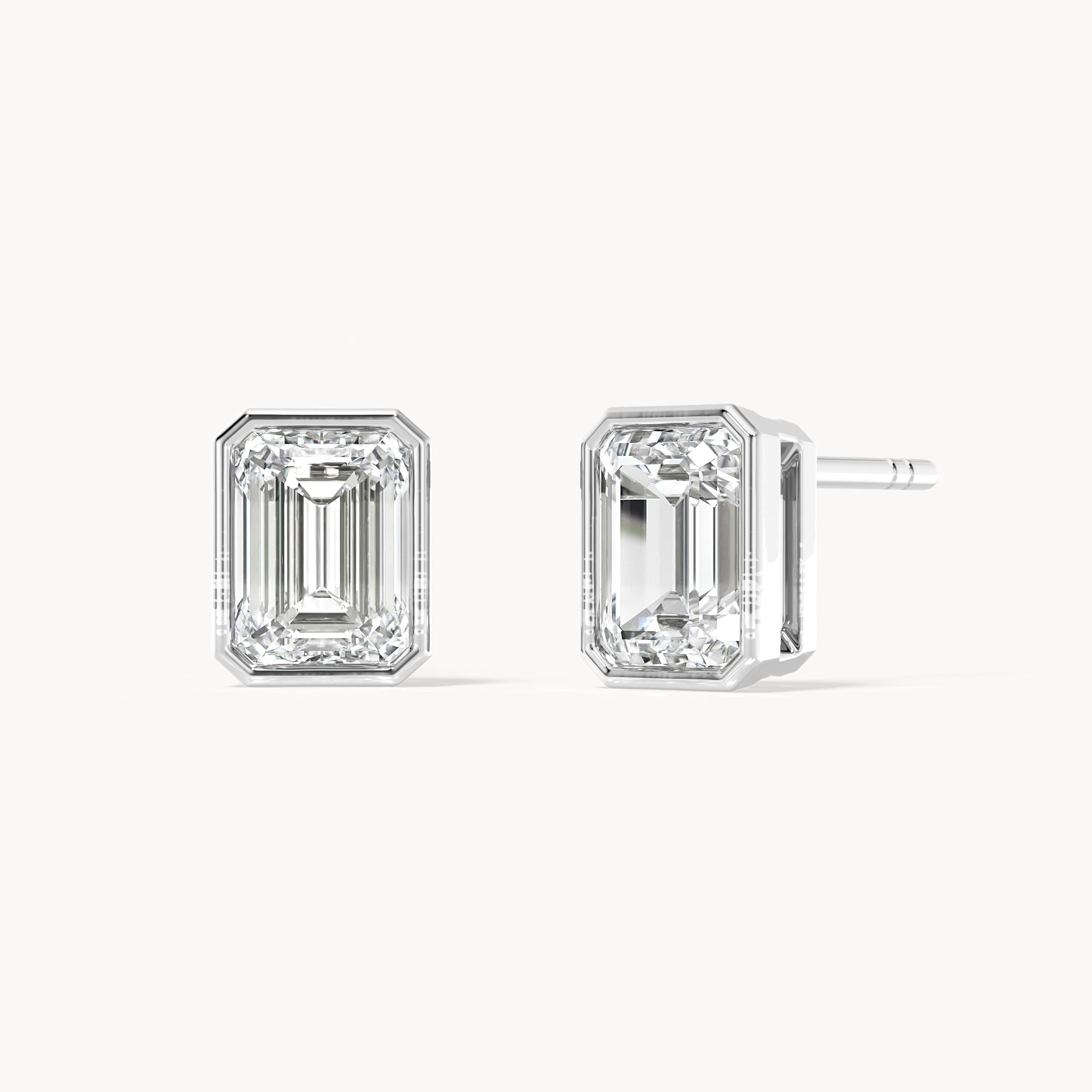 Bezel Ohrstecker Emerald