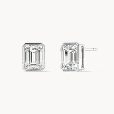 Bezel Ohrstecker Emerald