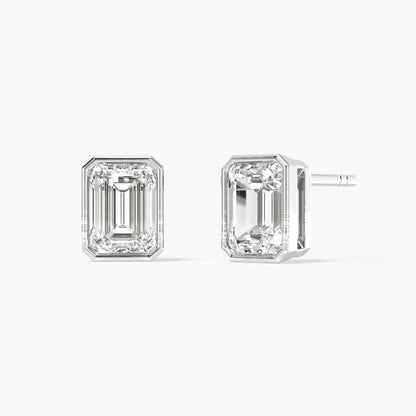 Bezel Ohrstecker Emerald
