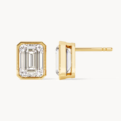 Bezel Ohrstecker Emerald