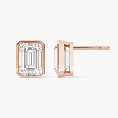 Bezel Ohrstecker Emerald