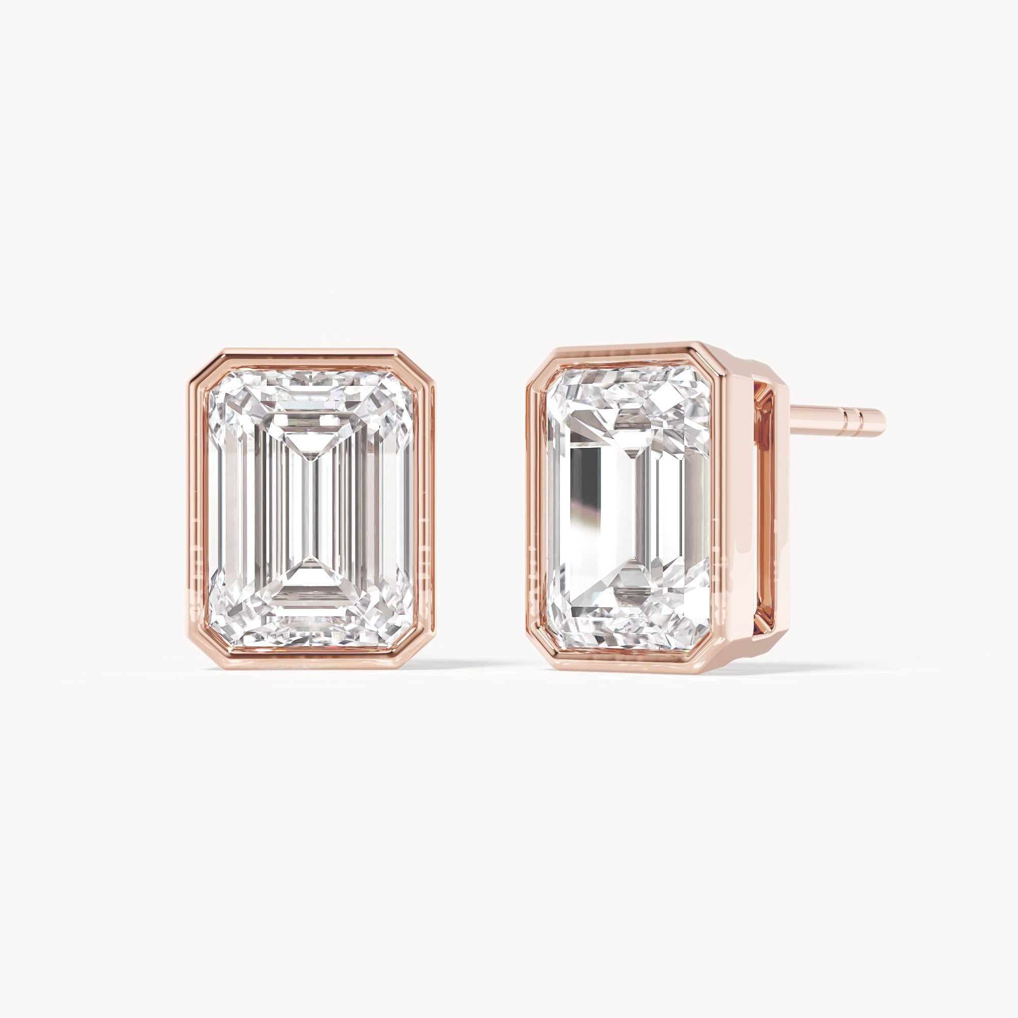 Bezel Ohrstecker Emerald