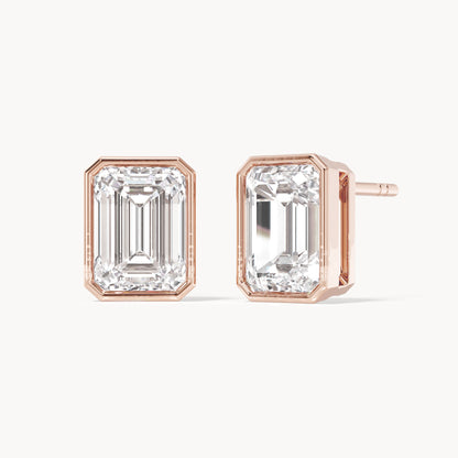 Bezel Ohrstecker Emerald