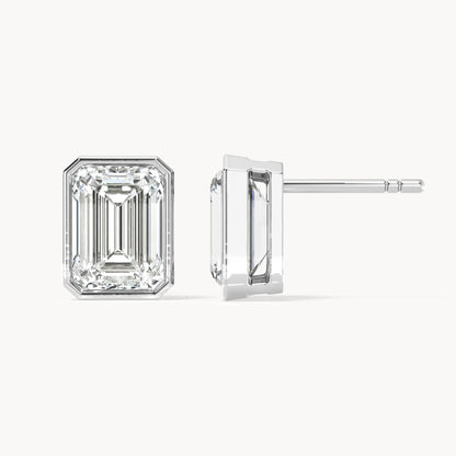 Bezel Ohrstecker Emerald