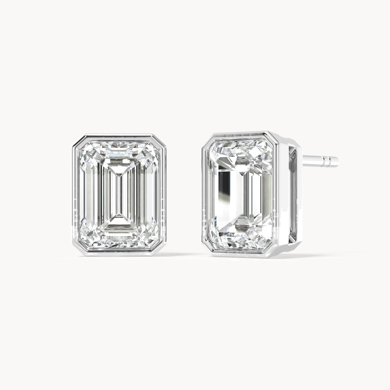 Bezel Ohrstecker Emerald