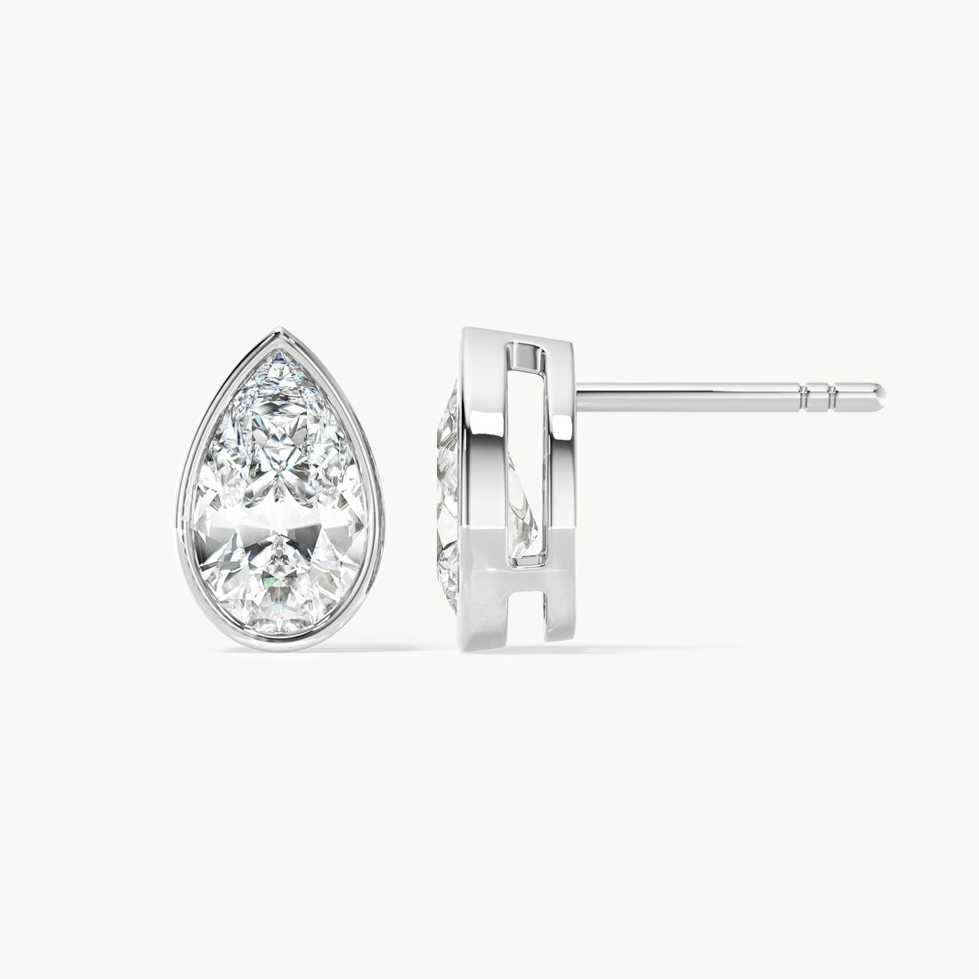 Bezel Ohrstecker Tropfen