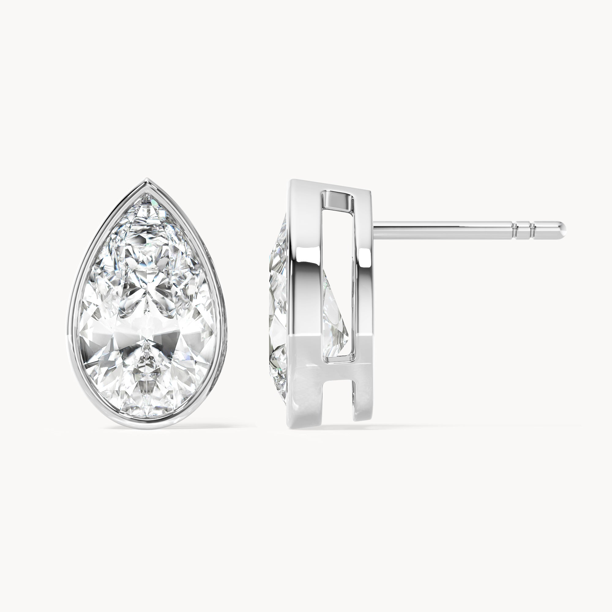 Bezel Ohrstecker Tropfen