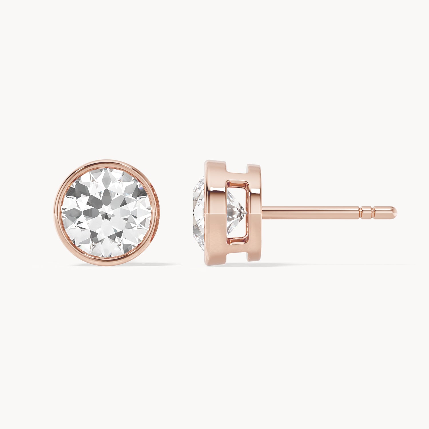 Bezel Ohrstecker Rund