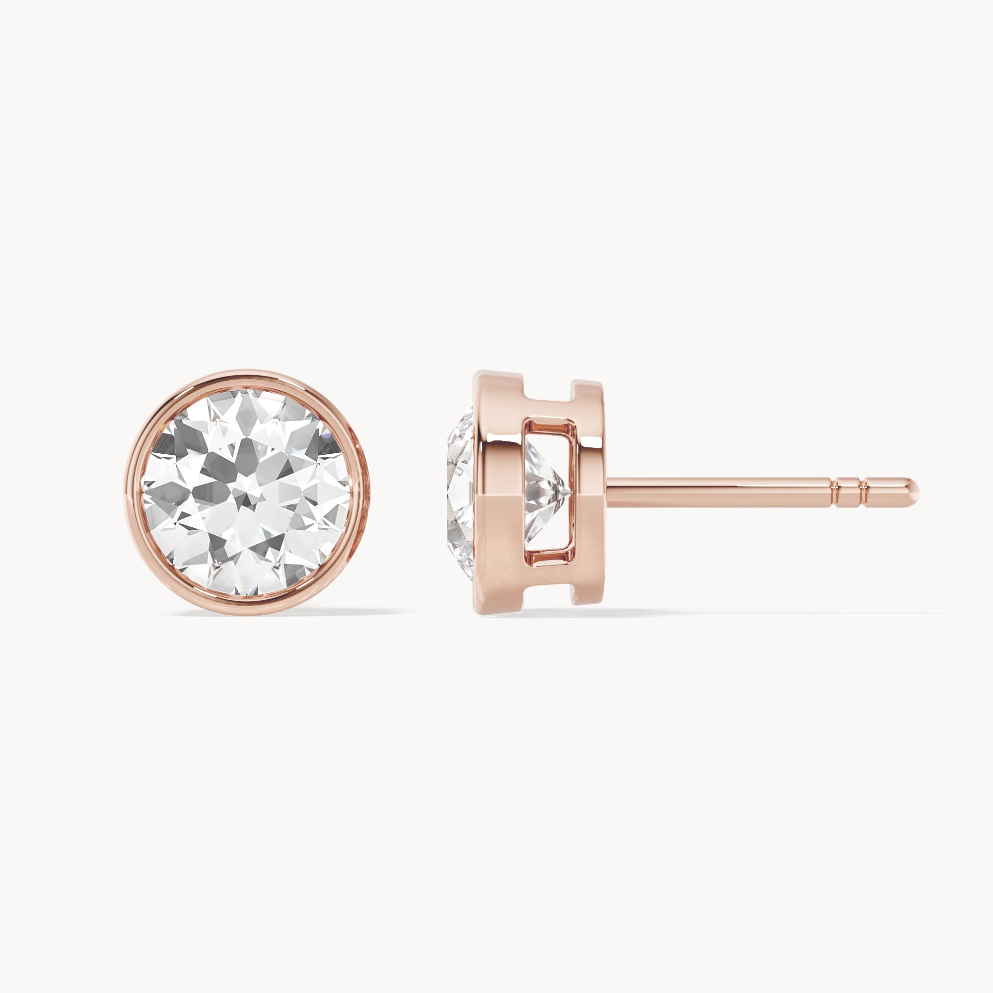 Bezel Ohrstecker Rund