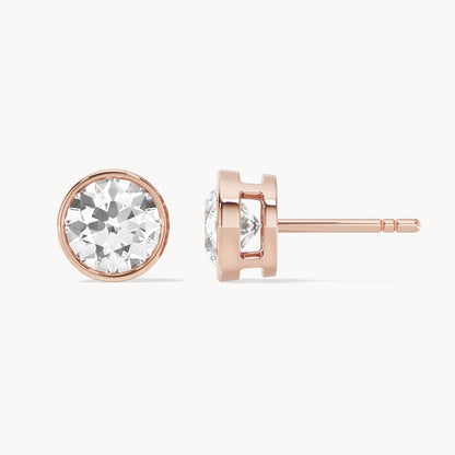 Bezel Ohrstecker Rund