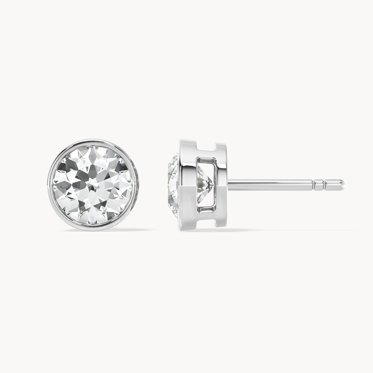Bezel Ohrstecker Rund