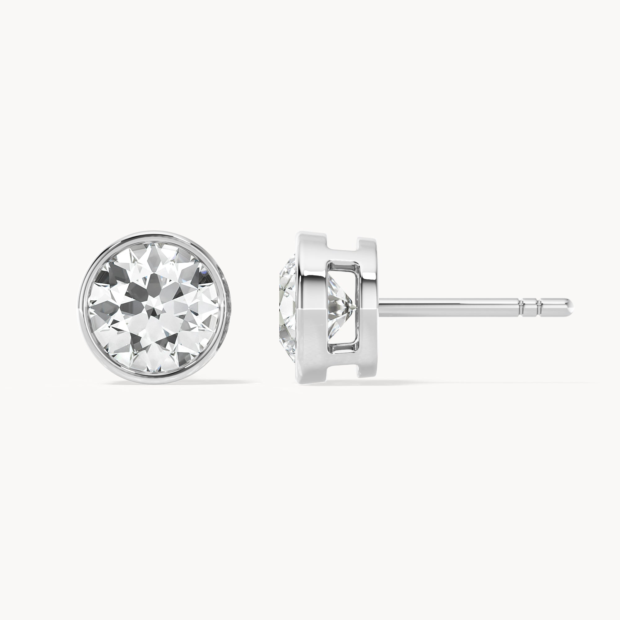 Bezel Ohrstecker Rund