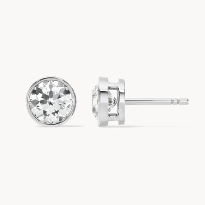 Bezel Ohrstecker Rund
