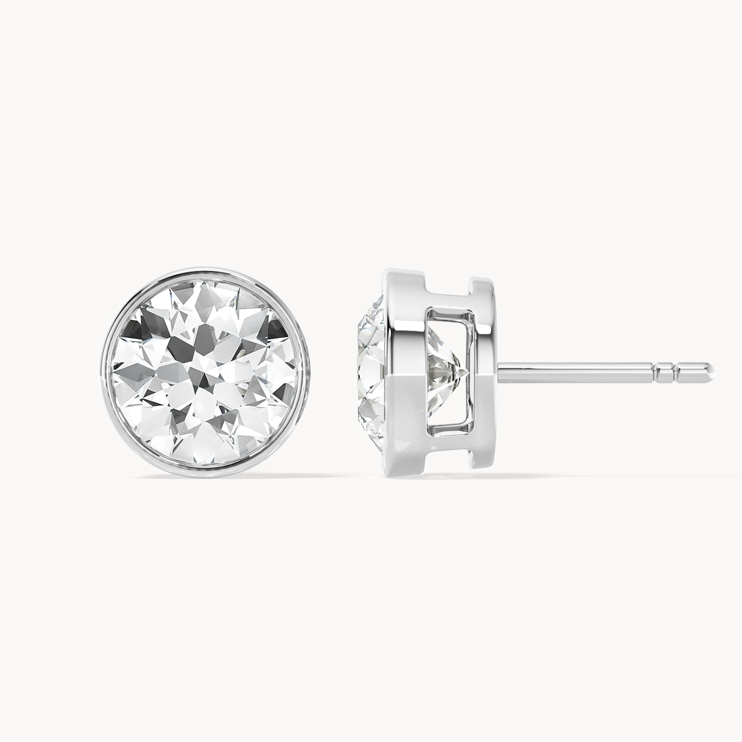 Bezel Ohrstecker Rund