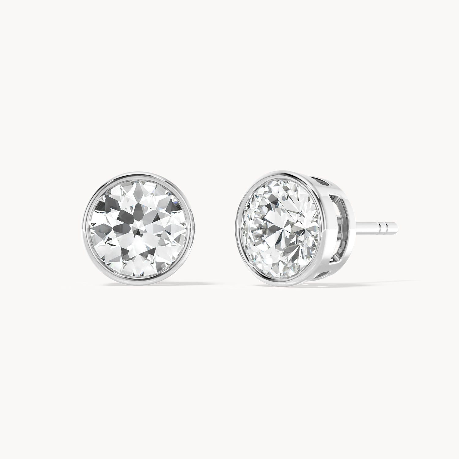 Bezel Ohrstecker Rund