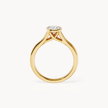 Bezel Verlobungsring Oval