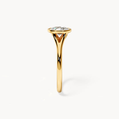 Bezel Verlobungsring Oval