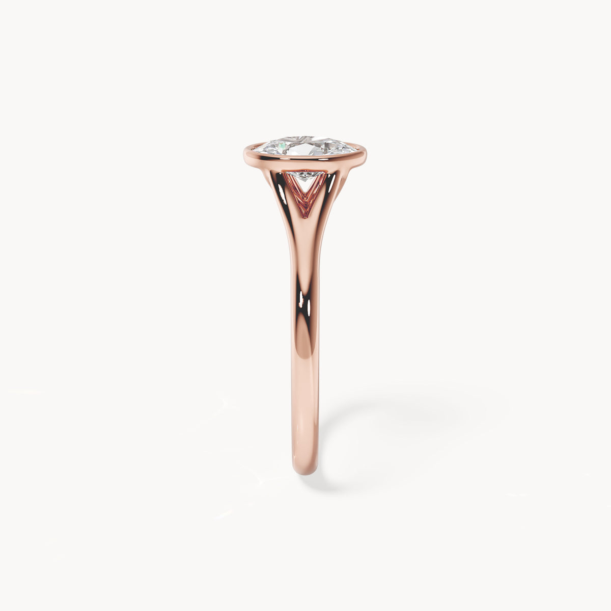 Bezel Verlobungsring Oval