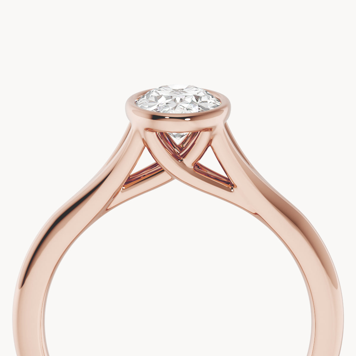 Bezel Verlobungsring Oval