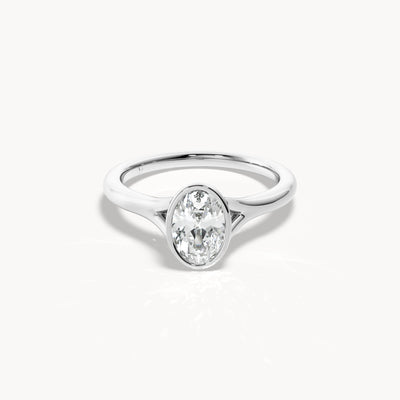 Bezel Verlobungsring Oval