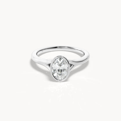 Bezel Verlobungsring Oval