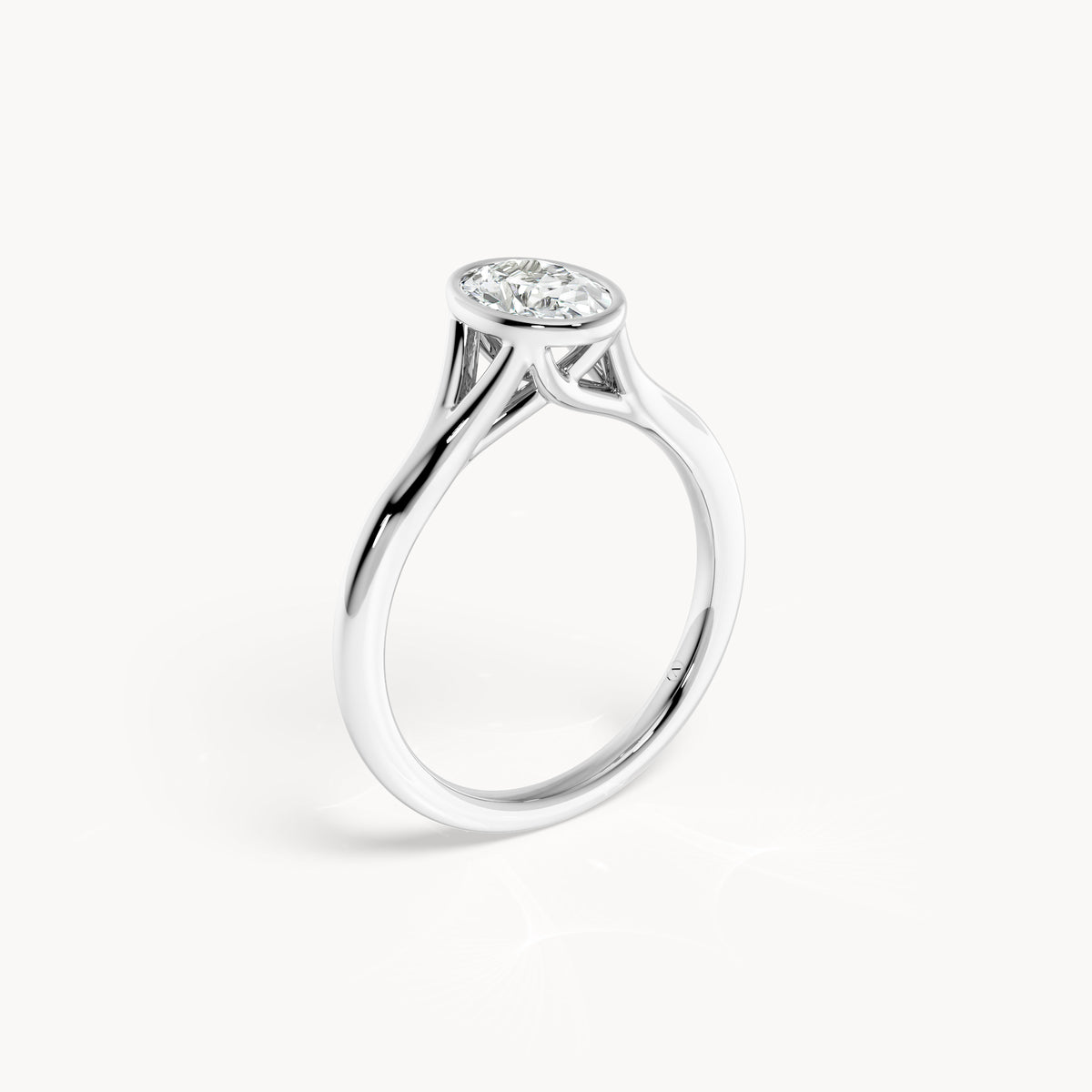 Bezel Verlobungsring Oval