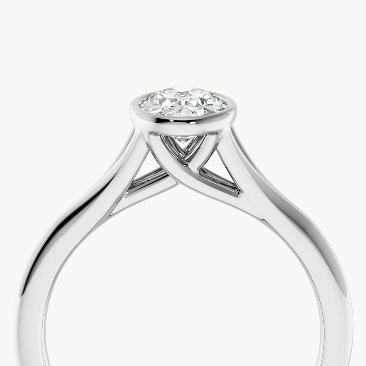 Bezel Verlobungsring Oval