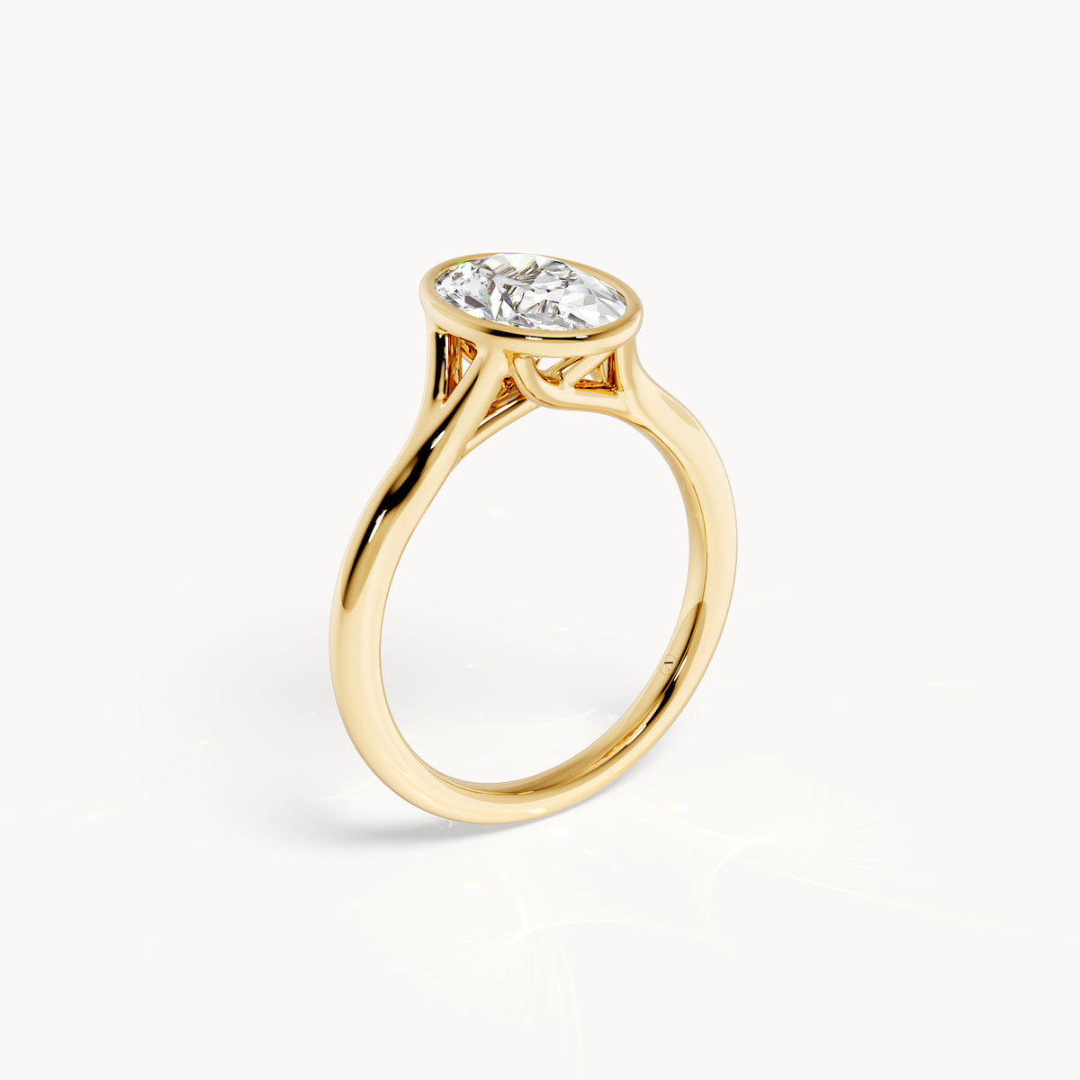 Bezel Verlobungsring Oval