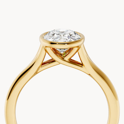 Bezel Verlobungsring Oval