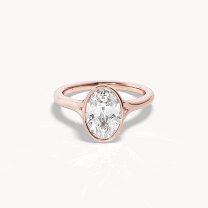 Bezel Verlobungsring Oval