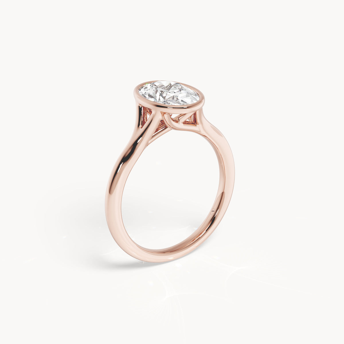 Bezel Verlobungsring Oval