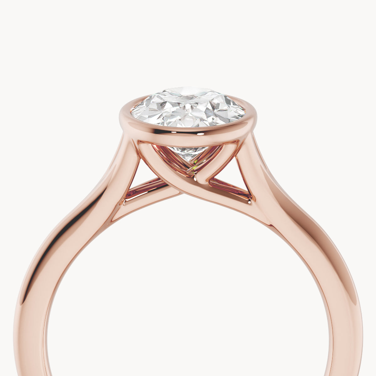 Bezel Verlobungsring Oval
