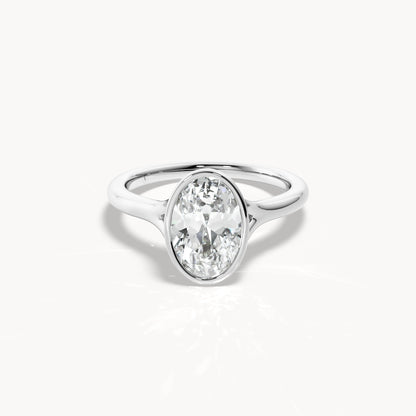 Bezel Verlobungsring Oval
