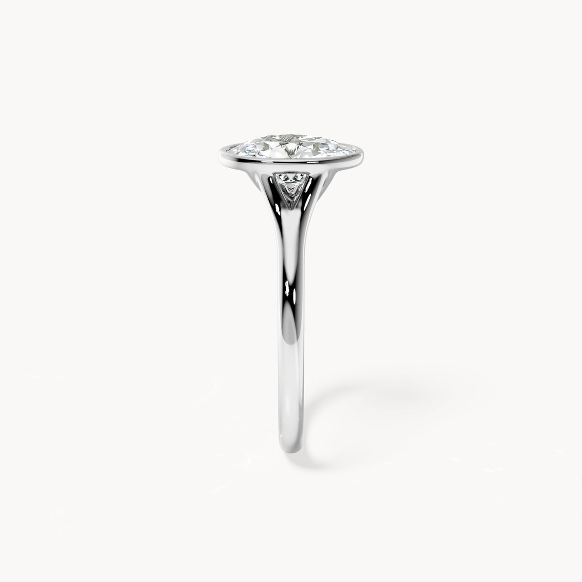 Bezel Verlobungsring Oval