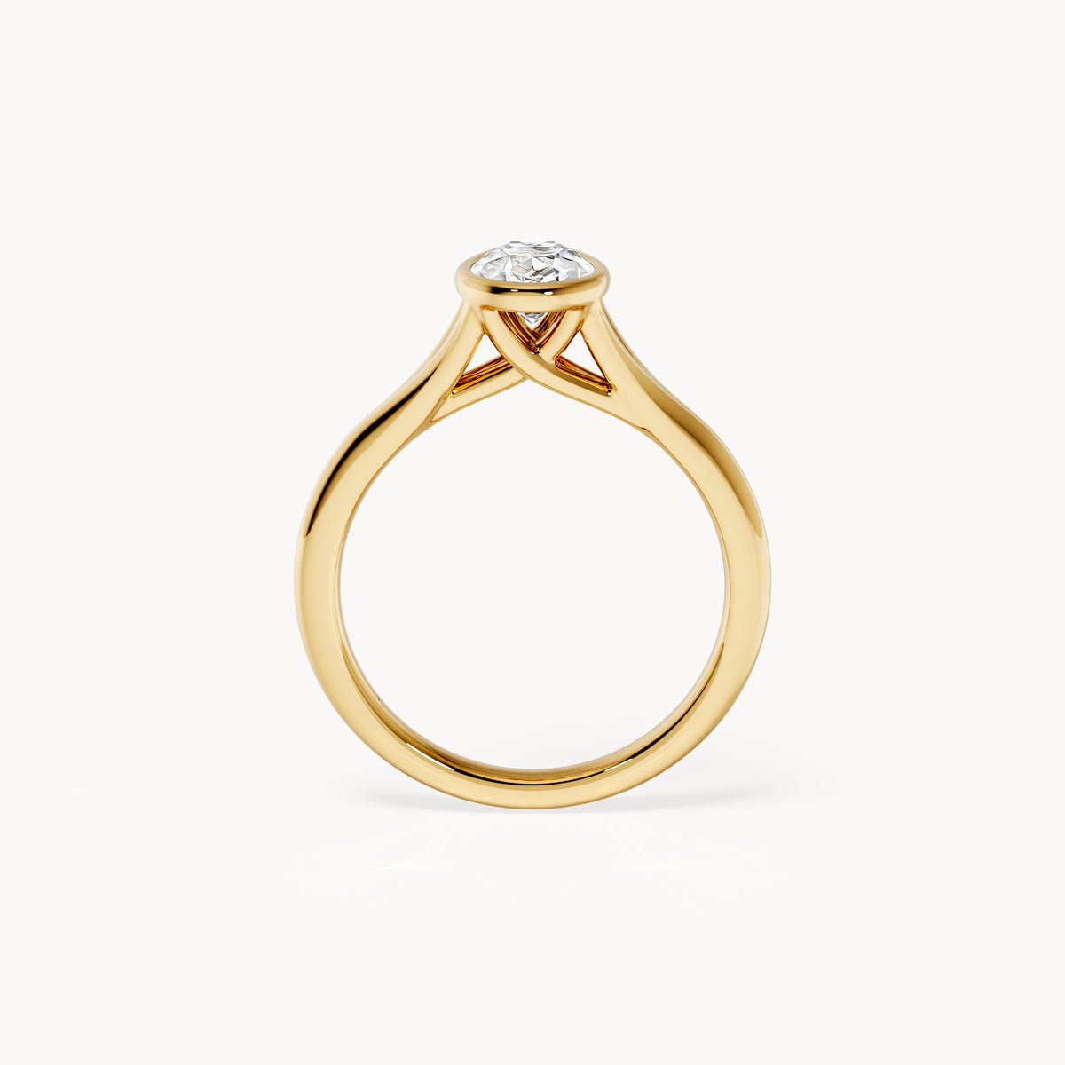 Bezel Verlobungsring Tropfen