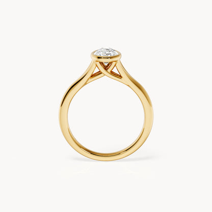 Bezel Verlobungsring Tropfen