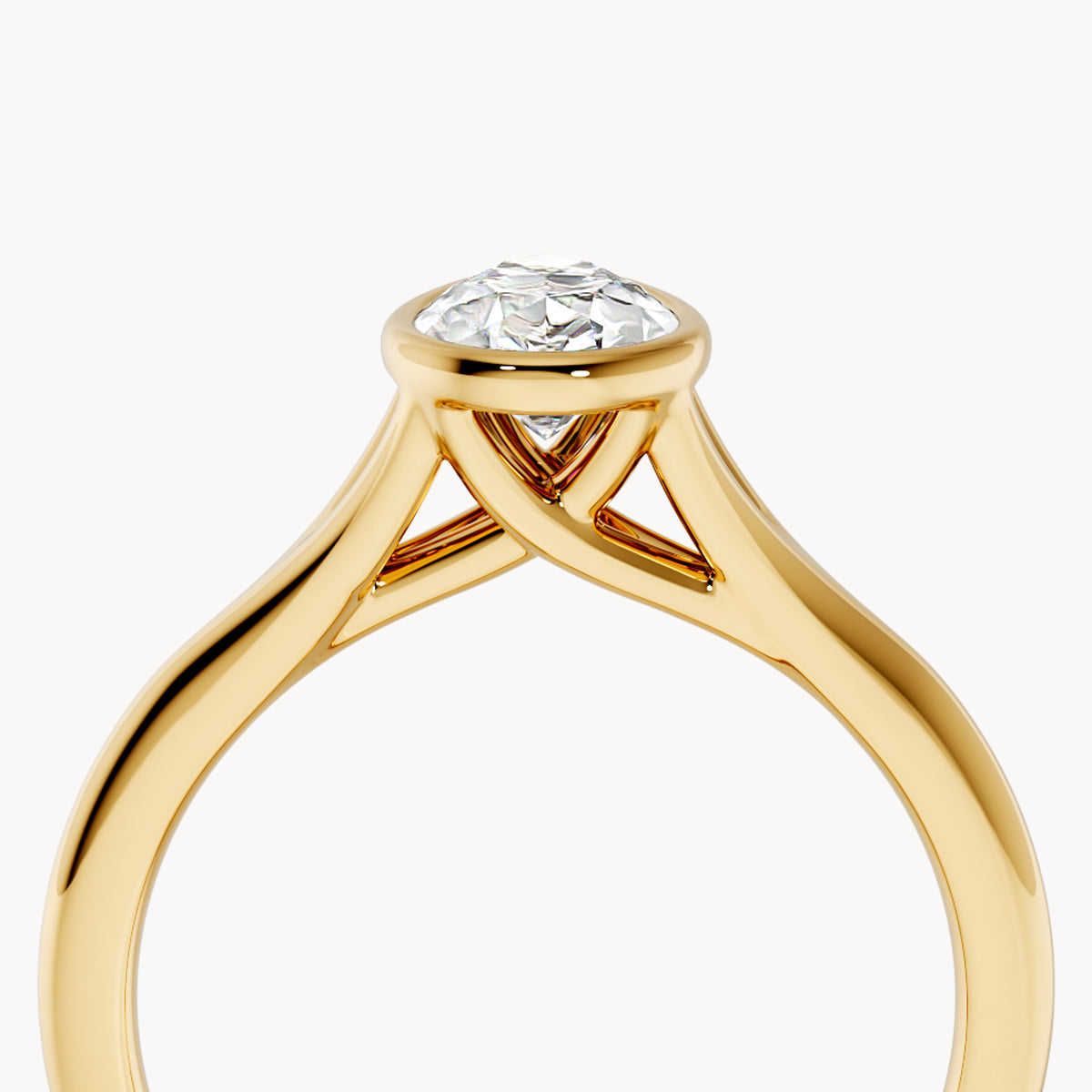 Bezel Verlobungsring Tropfen
