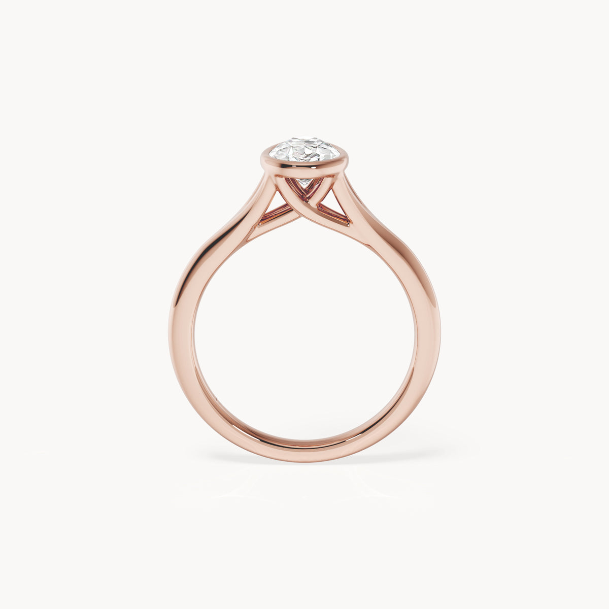 Bezel Verlobungsring Tropfen