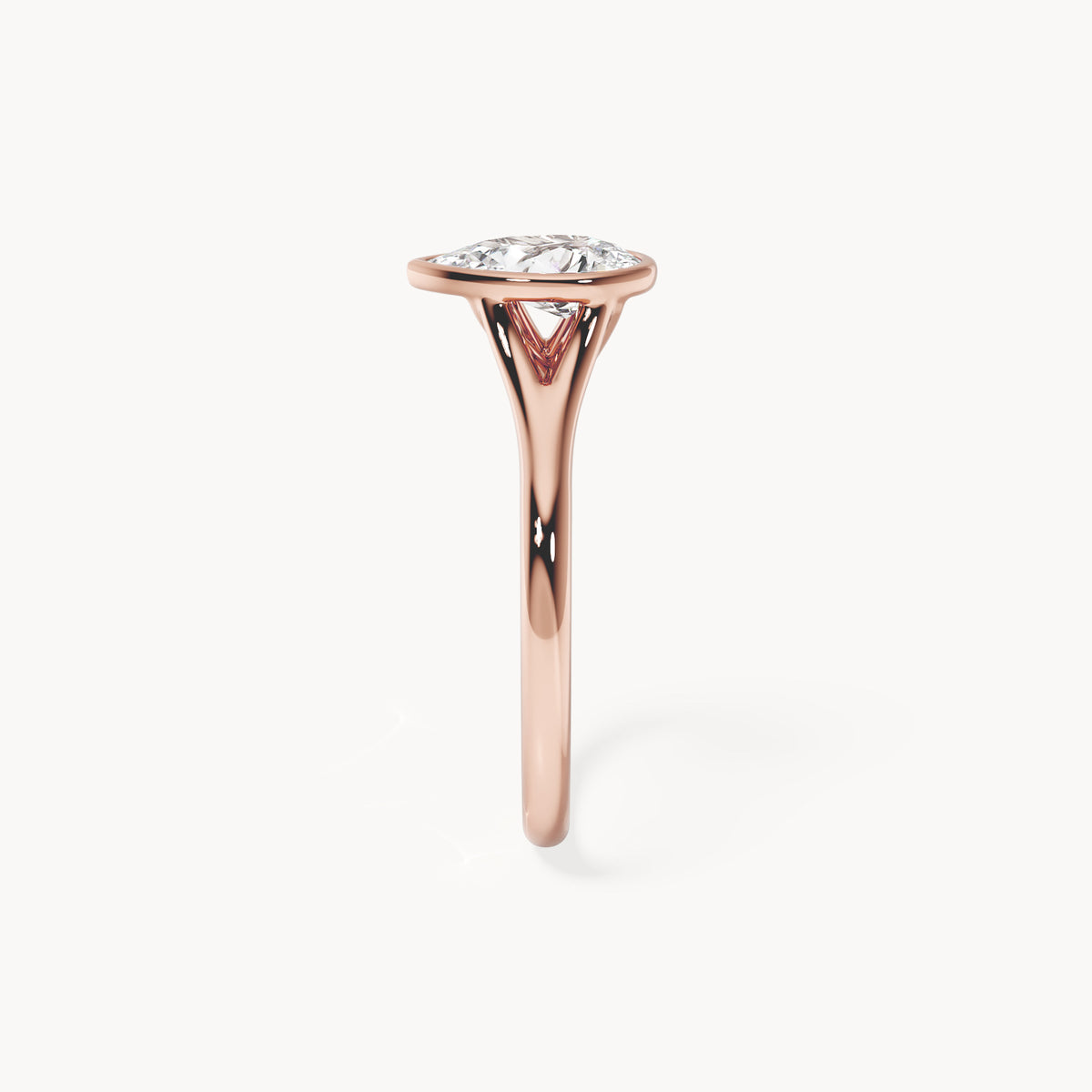 Bezel Verlobungsring Tropfen