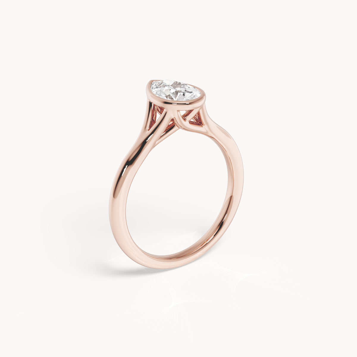Bezel Verlobungsring Tropfen