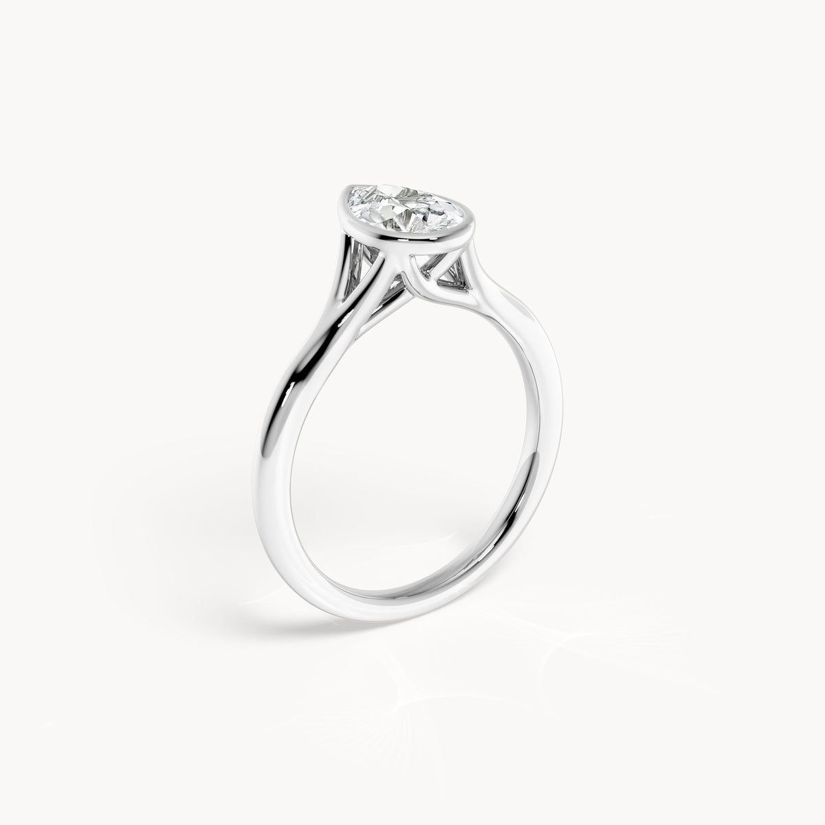 Bezel Verlobungsring Tropfen